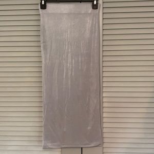 Shiny silver maxi skirt